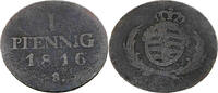Sachsen 1 Pfennig Standardumlaufmünze - 1 Pfennig Königreich Sachsen - Friedrich August I -