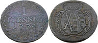 Sachsen 1 Pfennig Standardumlaufmünze - 1 Pfennig Königreich Sachsen - Friedrich August III -