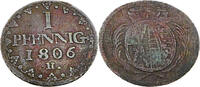 Sachsen 1 Pfennig Standardumlaufmünze - 1 Pfennig Königreich Sachsen - Friedrich August I -