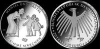 Deutschland, 10 Euro Gedenkmünzensatz Komplettsatz mit jeweiligen Sondermarken, -