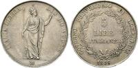 Italien: Lombardei, 5 Lire Revolutionäre Provisorische Regierung, 1848, -