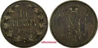 Finland 10 Pennia Finland Nicholas II Copper 1907 Mintage-503,000 KM# 14 (19 043) -