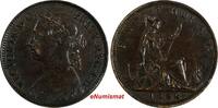 United Kingdom 1886 Farthing Great Britain Victoria Bronze XF KM# 753 (19 845) -
