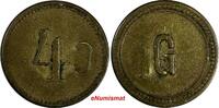 Costa Rica Token COSTA RICA Brass ND ''4'' G Counterstamp '')'' 21mm (20 136) -