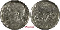Italy 50 Centesimi Italy Vittorio Emanuele III 1925 R Reeded Edge SCARCE KM#61.2 (346) -