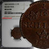 Sweden 1/12 Skilling SWEDEN Carl XIV Johan Copper 1825 REEDED EDGE NGC MS62 BN KM616(1) -