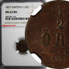 Sweden Bronze SWEDEN Oscar I 1857 1/2 Ore NGC MS62 BN BROWN KM# 686 (109) -
