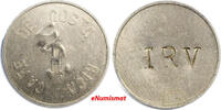 Costa Rica Token CAFE DE Costa Rica Countermark '' HRV'' 27mm XF Condition (4356) -