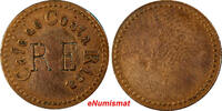 Costa Rica Bronze Cafe de Costa RicaToken ''RE''-Roberto Esquivel Carazo.Orosi ,Cartago (197) -