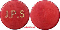 Costa Rica Token Costa Rica RED HACIENDA J.P.S Junta Proteccion Social,''1'' Cajuela 30mm(1) -