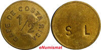 Costa Rica TOKEN COSTA RICA CAFE DE COSTA RICA .Countermark ''SL'' Julio Sanchez Lepiz 1/2(1) -