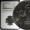 Sweden ORE SWEDEN GUSTAF V Iron 1942 2 ORE NGC MS62 WWII Issues KM# 811 (026) -