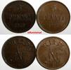 Finland 5 Penniä FINLAND Nicholas II Copper LOT OF 2 COINS 1915 5 Penniä KM# 15 (14 240) -