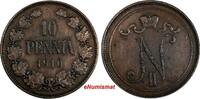 Finland 10 Pennia Finland Nicholas II Copper 1910 Mintage-241,000 KM# 14 (14 870) -