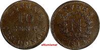 France 10 Centimes French States ANTWERP Napoleon I Bronze 1814 R SCARCE KM# 5.3 (235) -