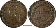 Monaco Monaco Honore V Copper 1838 CM Decime 1 YEAR TYPE SCARCE KM# 97.1 (13 065) -