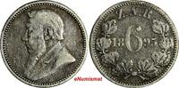 South Africa 6 Pence South Africa Johannes Paulus Kruger Silver 1895 KEY DATE RARE KM# 4(13) -