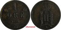 Sweden Bronze SWEDEN Oscar II (1872-1907) 1876 1 ORE SCARCE KM# 734 (17 821) -