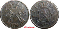 Sweden Ore SWEDEN COPPER Frederick I 1749 2 Ore,S.M.Struck at Avesta Mint . KM# 437 (2339) -
