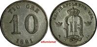Sweden Ore SWEDEN Oscar II Silver 1881 EB 10 Ore Mintage-763,000 KEY DATE VF KM# 755 (588) -