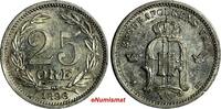 Sweden Ore Sweden Oscar II Silver 1896 EB 25 Ore Large letters KM# 739 (13 937) -