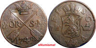 Sweden Ore SWEDEN COPPER Frederick I 1749 2 Ore, S.M.Struck at Avesta Mint KM# 437 (2332) -