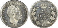 Sweden Ore SWEDEN Oscar I Silver 1856 ST 25 Ore SCARCE UNC KM# 684 (21 662) -