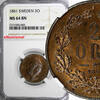 Sweden 2 Öre Sweden Carl XV Bronze 1861 NGC MS64 BN NICE TONED TOP GRADED BY NGC KM#706 -