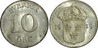 Sweden 10 Öre SWEDEN Gustaf V Silver 1919 W UNC TONED KM# 780 (21 908) -