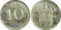 Sweden 10 Öre SWEDEN Gustaf V Silver 1942 G Last Year GEM BU KM# 780 (21 917) -