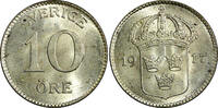 Sweden 10 Öre SWEDEN Gustaf V Silver 1917 W WWI ISSUE UNC KM# 780 (21 911) -