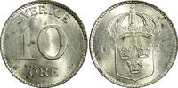 Sweden 10 Öre SWEDEN Gustaf V Silver 1917 W WWI ISSUE UNC KM# 780 (21 912) -