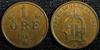 Sweden Ore 1894 SWEDEN Oscar II 1894 1 Ore Mintage-590,000 Large Letters... 249.62 元  ＋  106.98 元 运费
