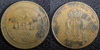 Sweden 5 Öre 1900 SWEDEN Oscar II Bronze 1900  27mm Mintage-365,000 KM# ... 103.41 元  ＋  106.98 元 运费