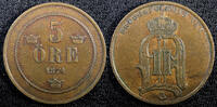 Sweden Bronze 1874 SWEDEN Oscar II  1874 5 ORE Mintage-866,000 1st Year ... 178.30 元  ＋  106.98 元 运费