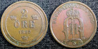 Sweden Bronze 1897 SWEDEN Oscar II  1897 EB 2 Ore Large Letters KM# 746 ... 89.15 元  ＋  106.98 元 运费