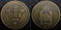 Sweden Ore 1876 Sweden Oscar II Copper 1876/5 2 Ore OVERDATE SCARCE KM# ... 249.62 元  ＋  106.98 元 运费