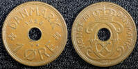 Denmark 1 Øre Denmark Christian X Bronze 1928 UNC KM# 826.2 (23 092) -