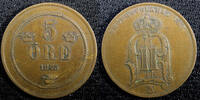 Sweden Bronze 1875 SWEDEN Oscar II  1875 5 ORE KM# 736 (22 970) Uncertified 124.81 元  ＋  106.98 元 运费