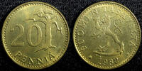 Finland 20 Penniä FINLAND Aluminum-Bronze 1982 K 20 Penniä 22mm UNC KM# 47 (23 539) -