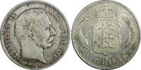 Denmark 1 Krone Denmark Christian IX Silver 1892 HC CS Last Year SCARCE KM# 797.1 (38) -