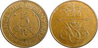 Denmark Bronze Denmark Frederik VIII 1907 VBP; GJ 5 Ore UNC Condition KM# 806 (23 804) -