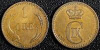 Denmark Bronze Denmark Christian IX 1904 9/8 VBP 1 Ore OVERDATE ch.UNC KM# 792.2 (811) -
