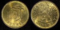Finland 10 Penniä Finland Aluminum-Bronze 1967 10 Penniä KEY DATE UNC/BU KM# 46 (23 985) -