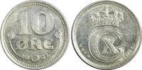 Denmark 10 Øre Denmark Christian X Silver 1914 VBP; GJ 1st Year UNC KM# 818.1 (23 848) -