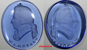 W.A.MOZART PENDANT .CAMEO STYLE . OVAL LIGHT BLUE COLOR 37mm X 30mm -