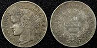 France 50 Centimes FRANCE Silver 1850 A Paris Mint Nice Toned KM# 769.1 (25 505) -