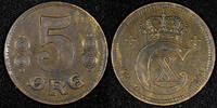 Denmark Bronze Denmark Christian X 1920 HCN; GJ 5 ORE KM# 814.2 (26 786) -