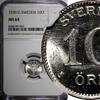 Sweden Ore Sweden Gustaf V Silver 1930 G 10 Ore NGC MS64 GEM BU KM# 780 (047) -