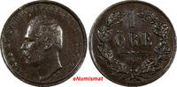 Sweden Bronze Sweden Carl XV Adolf 1870 1 Ore XF Condition KM# 705 (10 061) -